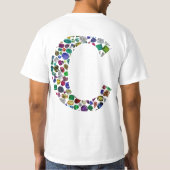 Initiaal Monogram Letter C Trendy T-shirt (Achterkant)