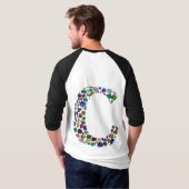 Initiaal Monogram Letter C Trendy T-shirt (Achterkant volledig)
