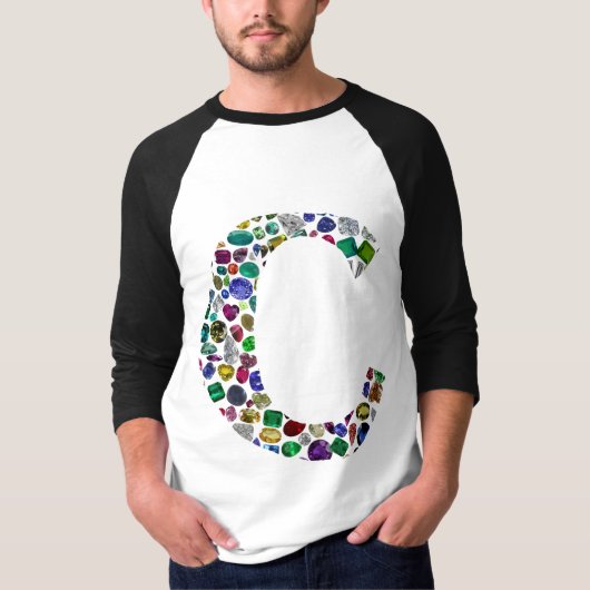 Initiaal Monogram Letter C Trendy T-shirt (Voorkant)