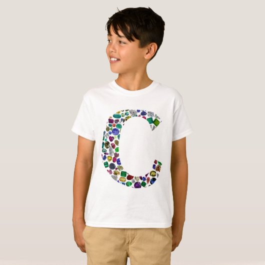 Initiaal Monogram Letter C Trendy T-shirt (Voorkant volledig)