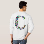 Initiaal Monogram Letter C Trendy T-shirt (Achterkant volledig)