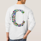 Initiaal Monogram Letter C Trendy T-shirt (Achterkant)