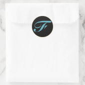 Initiaal monogram letter F Ronde Sticker (Tas)