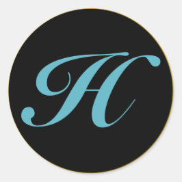 Initiaal monogram letter H Ronde Sticker