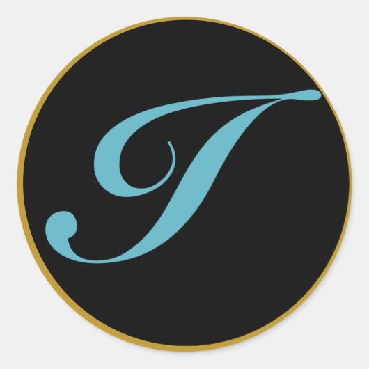 Initiaal monogram letter I Ronde Sticker (Voorkant)