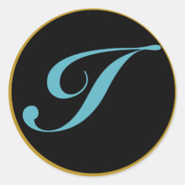 Initiaal monogram letter I Ronde Sticker