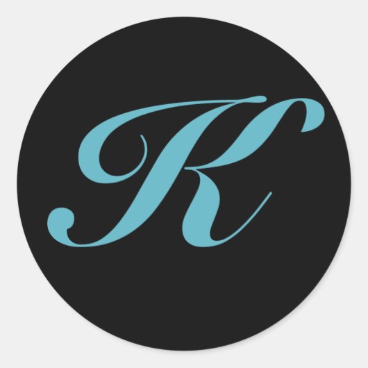 Initiaal Monogram Letter K Ronde Sticker (Voorkant)