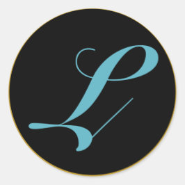 Initiaal monogram letter L Ronde Sticker