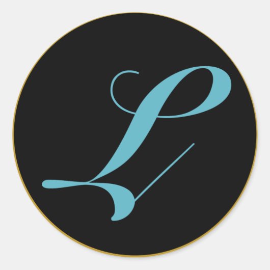 Initiaal monogram letter L Ronde Sticker (Voorkant)