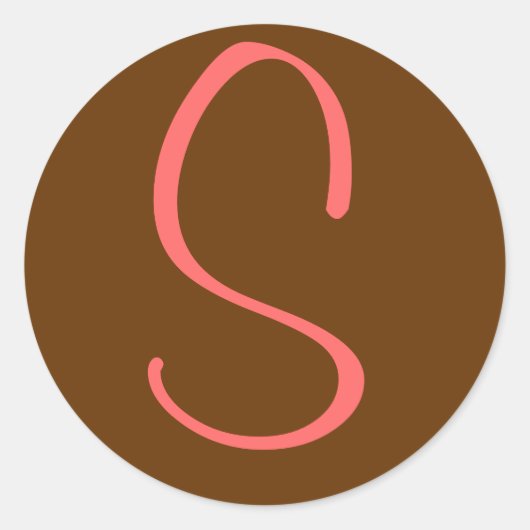 Initiaal monogram letter "S" Ronde Sticker (Voorkant)