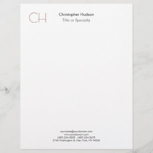 Initiaal Monogram Modern Minimalistisch Eenvoudig Briefhoofd