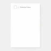 Initiaal Monogram Modern Minimalistisch Eenvoudig Post-it® Notes (Voorkant)