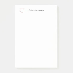 Initiaal Monogram Modern Minimalistisch Eenvoudig Post-it® Notes