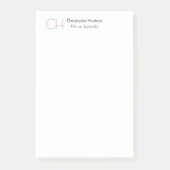 Initiaal Monogram Modern Minimalistisch Eenvoudig Post-it® Notes (Voorkant)