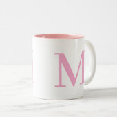 Initiaal | Monogram Modern Trendy Tweekleurige Koffiemok (Voorkant rechts)