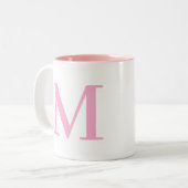 Initiaal | Monogram Modern Trendy Tweekleurige Koffiemok (Voorkant links)