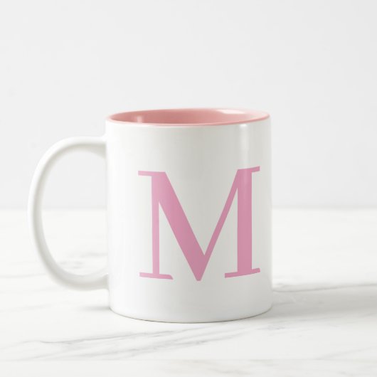 Initiaal | Monogram Modern Trendy Tweekleurige Koffiemok (Links)