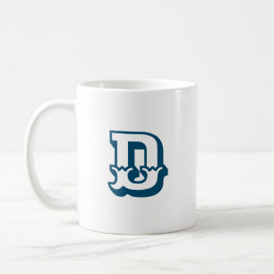 Initiaal Monogram Moderne Trendy Blauwe Kleur Koffiemok