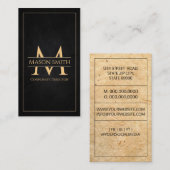 Initiaal monogram naam corporatief, executive visitekaartje (Voorkant / Achterkant)