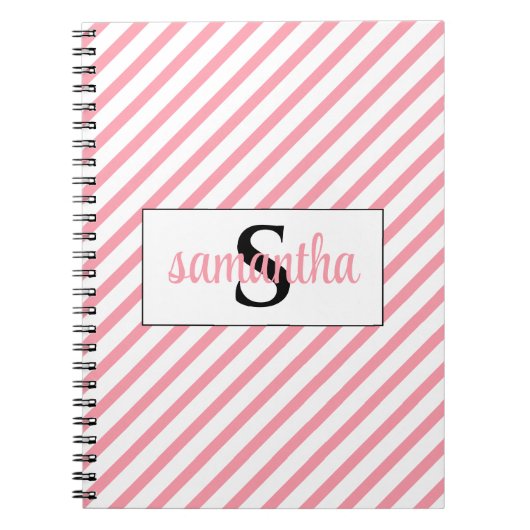 Initiaal Monogram Naam Kwekerij Print Notitieboek (Voorkant)