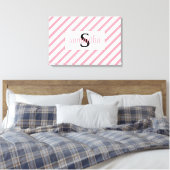Initiaal Monogram Naam Op Gerekt Canvas Print (Insitu (Slaapkamer))