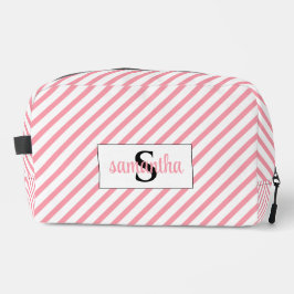 Initiaal Monogram Naam Roze en Wit Toilettasje