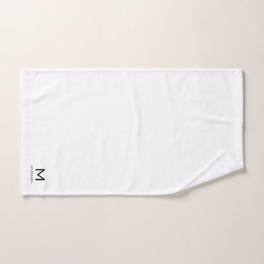Initiaal Monogram Naam Zwart Wit Bad Handdoek (Handdoek)