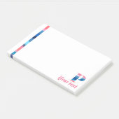 Initiaal monogram P koraal blauw Notities Post-it® Notes (Schuin)