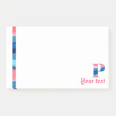 Initiaal monogram P koraal blauw Notities Post-it® Notes (Voorkant)