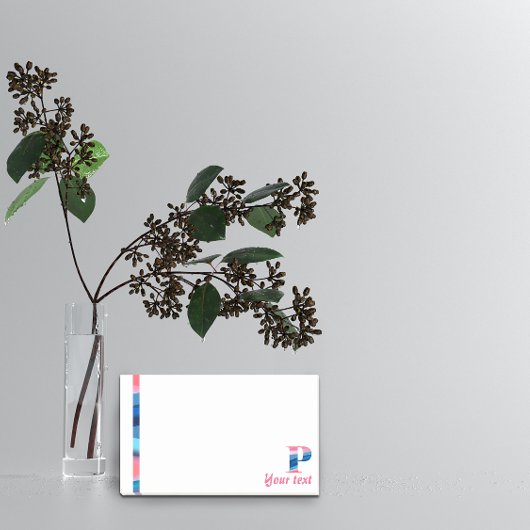 Initiaal monogram P koraal blauw Notities Post-it® Notes