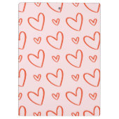 initiaal Monogram Preppy Heart Doodles - Roze & Ro Klembord (Achterkant)