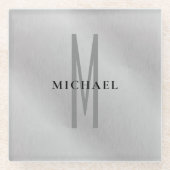 Initiaal monogram professionele afbeelding voegt j glazen onderzetter (Voorkant)