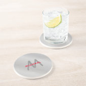 Initiaal monogram professionele afbeelding voegt j zandsteen onderzetter (Zijkant)