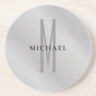 Initiaal monogram professionele afbeelding voegt j zandsteen onderzetter