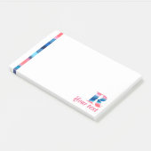 Initiaal monogram R koraal blauw verloop Opmerking Post-it® Notes (Schuin)