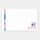 Initiaal monogram R koraal blauw verloop Opmerking Post-it® Notes (Voorkant)