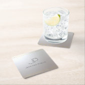 Initiaal Monogram rendy Sjabloon Gold Silver Kartonnen Onderzetters (Insitu)