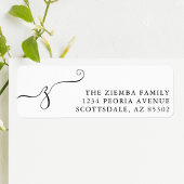 Initiaal Monogram retouradres Etiket