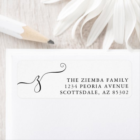 Initiaal Monogram retouradres Etiket (Insitu)