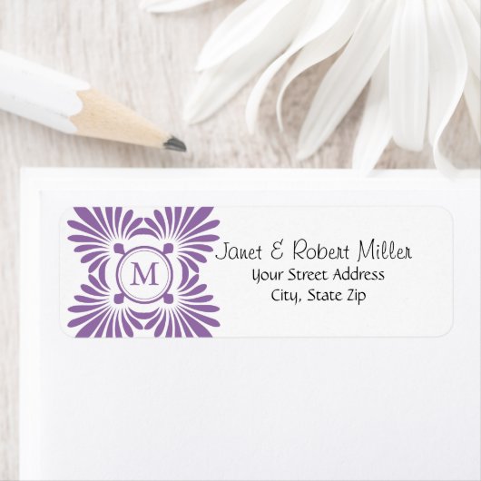 Initiaal Monogram retouradreslabels Etiket (Insitu)