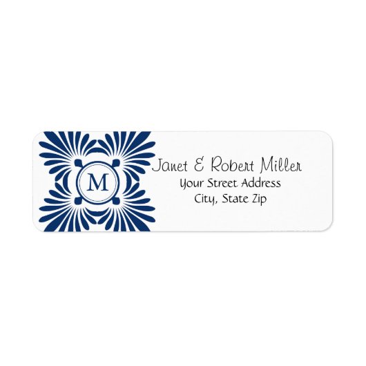 Initiaal Monogram retouradreslabels Etiket (Voorkant)