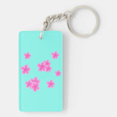initiaal monogram retro roze floral gepersonalisee sleutelhanger (achterkant)
