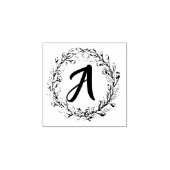 Initiaal Monogram Rubber Stamp Krans - Creëer Eige Rubberstempel (Afrduk)