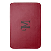 Initiaal Monogram Ruby Jewel Tone Solid Color Badmat (Voorkant Verticaal)