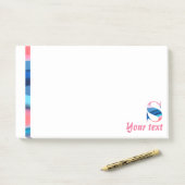 Initiaal monogram S koraal blauw verloop Opmerking Post-it® Notes (Op bureau)