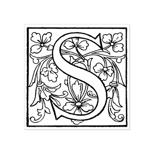  Initiaal Monogram "S" - paardenhuis Rubberstempel (Afrduk)
