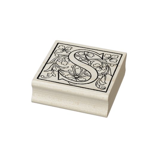  Initiaal Monogram "S" - paardenhuis Rubberstempel (Stempel)