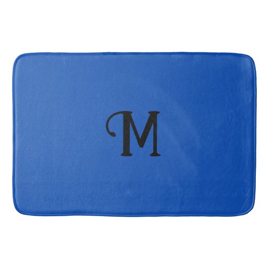 Initiaal Monogram Saffier Jewel Tone Effen kleur Badmat (Voorkant)