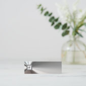 Initiaal Monogram Silver Metalen Visitekaartjes (Staand voorkant)