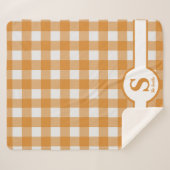 Initiaal Monogram Sinaasappel en witte speldenstaa Sherpa Deken (Voorkant (horizontaal))